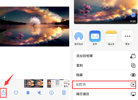 东坡苹果14维修店分享iPhone14相册视频如何循环播放 